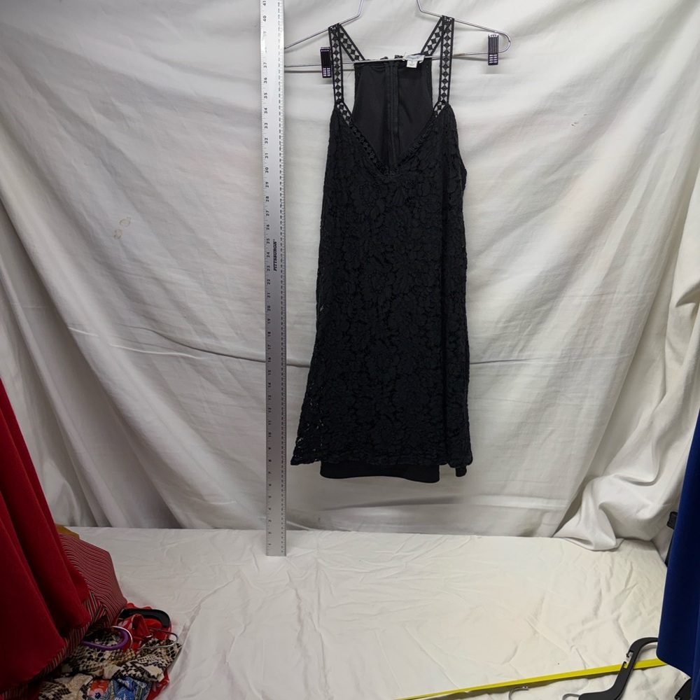 Blue Rain Black Crochet Strap Dress